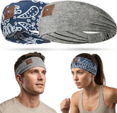 2-Pack Bluetooth 5.4 Sleep Headband,Ultra Thin Stereo Speaker Wireless Sleep Headphones,Soft Comfort Headband Earphones for Side Sleepers,Insomnia,Yoga,Running,Travel,Daily Relaxation Gift(Grey+Blue)