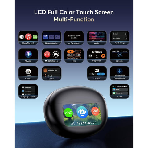 AI Translation Earbuds Real Time,188 Language Translator Earbuds, Audifonos Traductores Inglés Español,3-in-1 Translating Device,Noise Cancelling Translate Ear Buds with for Travel & Business Meeting