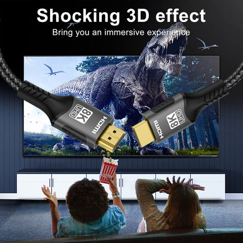 8K HDMI 2.1 Cable 8K@60Hz 48Gbps EARC ARC HDCP Ultra High Speed HDR For RTX Video Cable PC Laptop Projector HD TV PS5