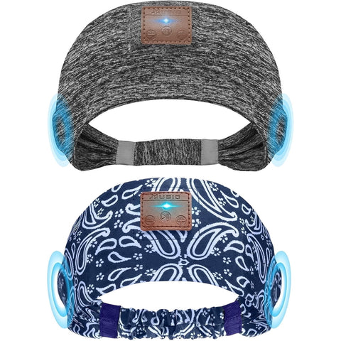 2-Pack Sleeping Headphones, Headband with Ultra-Thin HD Stereo Speaker, Bluetooth Headband Headsets for Sports, Workouts, Insomnia, Yoga, Air Travel, Meditation Gym