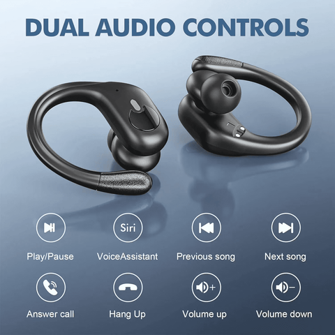Wireless Earbuds 75Hrs Bluetooth 5.4 Headphones IP7 Waterproof for Sport, Running Wireless Earphones with ENC Noise Cancelling Mics, Deep Bass Over Ear bud with Earhooks for Android iOS, Workout, Gym