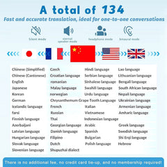 Language Translation Wireless Earbuds Bluetooth5.4 3in1 AI Translator Earphones with 134 Language Real-Time Translation Device Headphone 60h Long Life HiFi Sound, fit iOS Android for Travel Learning