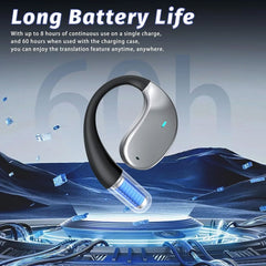 Language Translation Wireless Earbuds Bluetooth5.4 3in1 AI Translator Earphones with 134 Language Real-Time Translation Device Headphone 60h Long Life HiFi Sound, fit iOS Android for Travel Learning
