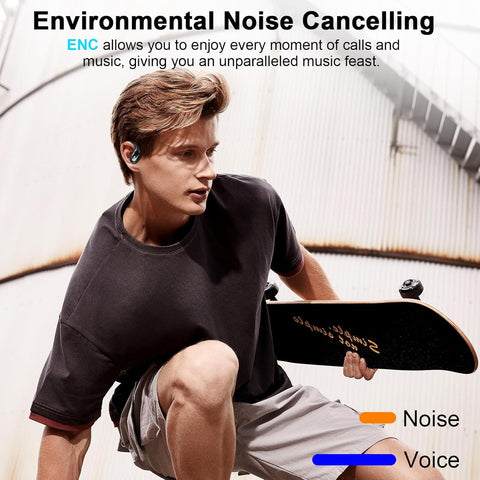 Wireless Earbud 75Hrs Bluetooth 5.3 Headphones IP7 Waterproof for Sport Running Wireless Earphones with ENC Noise Cancelling Mics Deep Bass Over Ear bud with Earhooks for Android iOS Workout Gym