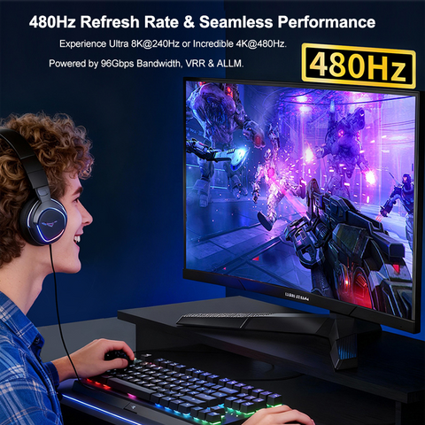 16K HDMI 2.2 Cable 96Gbps Ultra High Speed 8K120Hz 4K480Hz HDMI Cord HDCP 2.3 HDR10 Compatible With PS5/Xbox Series X|S/Roku TV/Gaming 3.3FT/6.6FT/10FT