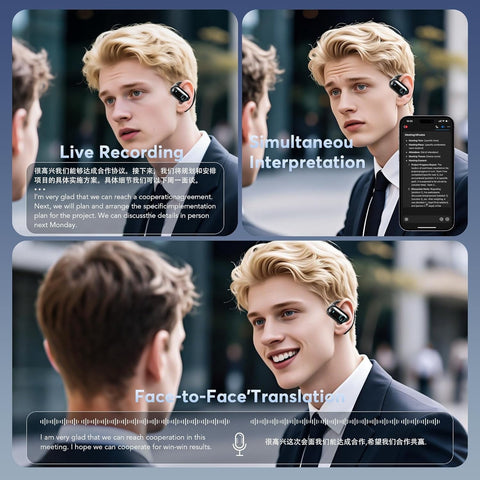 168 Languages AI Translation Earbuds, Bluetooth 5.4 Headphones Translator, 4-in-1 Smart Mode Touch Screen Real-Time Earphones Fit iOS and Android Ideal for Travel Business and Learning