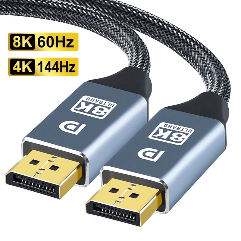 8K 60Hz 4K 144Hz DisplayPort Cable DP 1.4 Display Port Displayport Cable Compatible With PC Laptops TV Projector Audio Video Cables