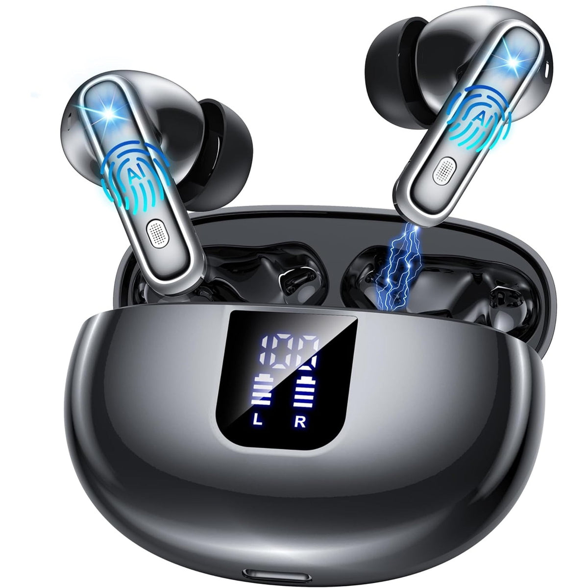 AI Translation Earbuds Real Time,144 Languages Accents Translator 36H Playtime 3-in-1 translation earphones 4 ANC Mic for Audifonos Traductores Inglés Español, Bluetooth 5.4 Earphones iOS & Android
