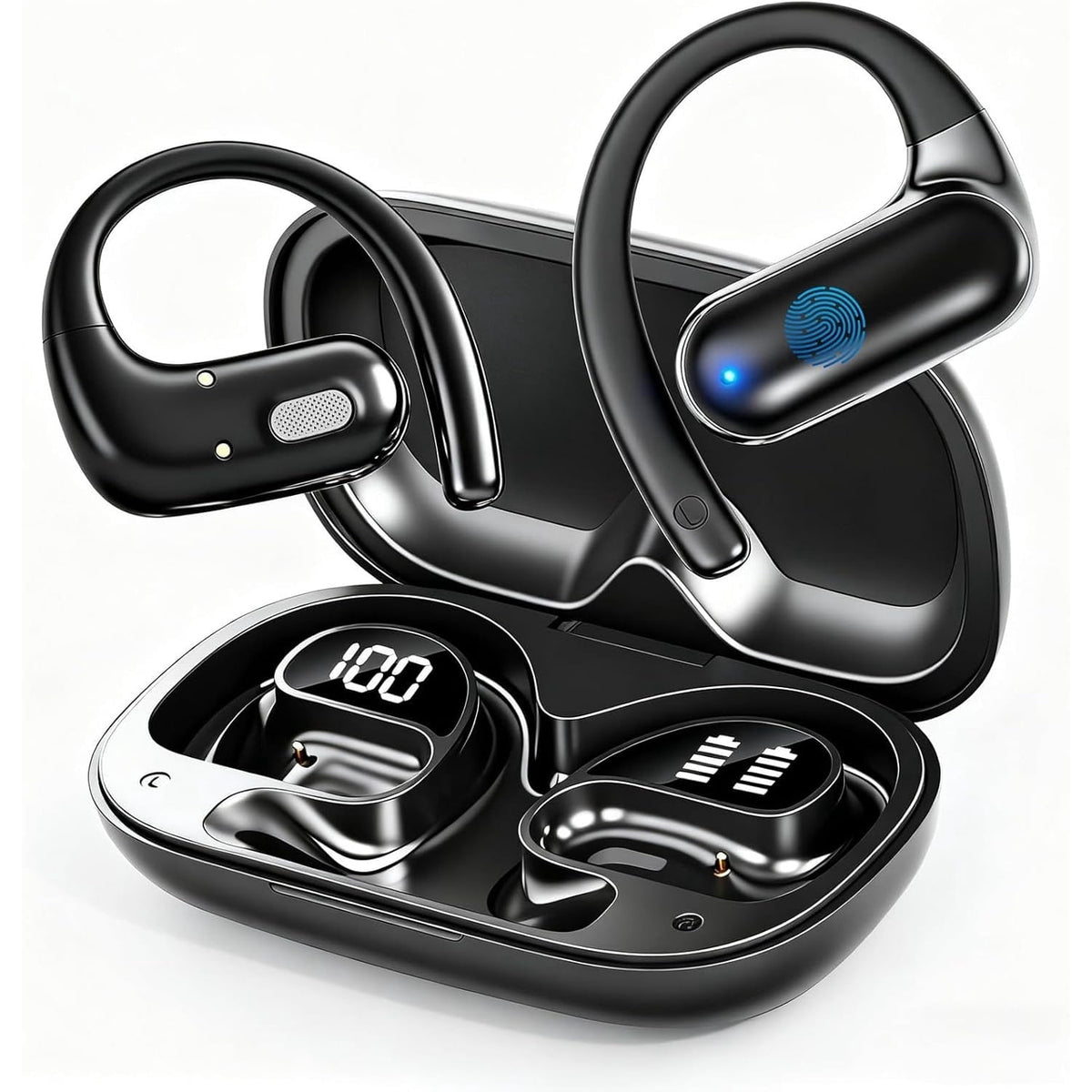 AI Translation Earbuds Real Time,182 Language Translator Earbuds,5-in-1 Open Ear Translator Device,Audifonos Traductores Inglés Español,Translating Headphones for Travel Learning with Charging Case