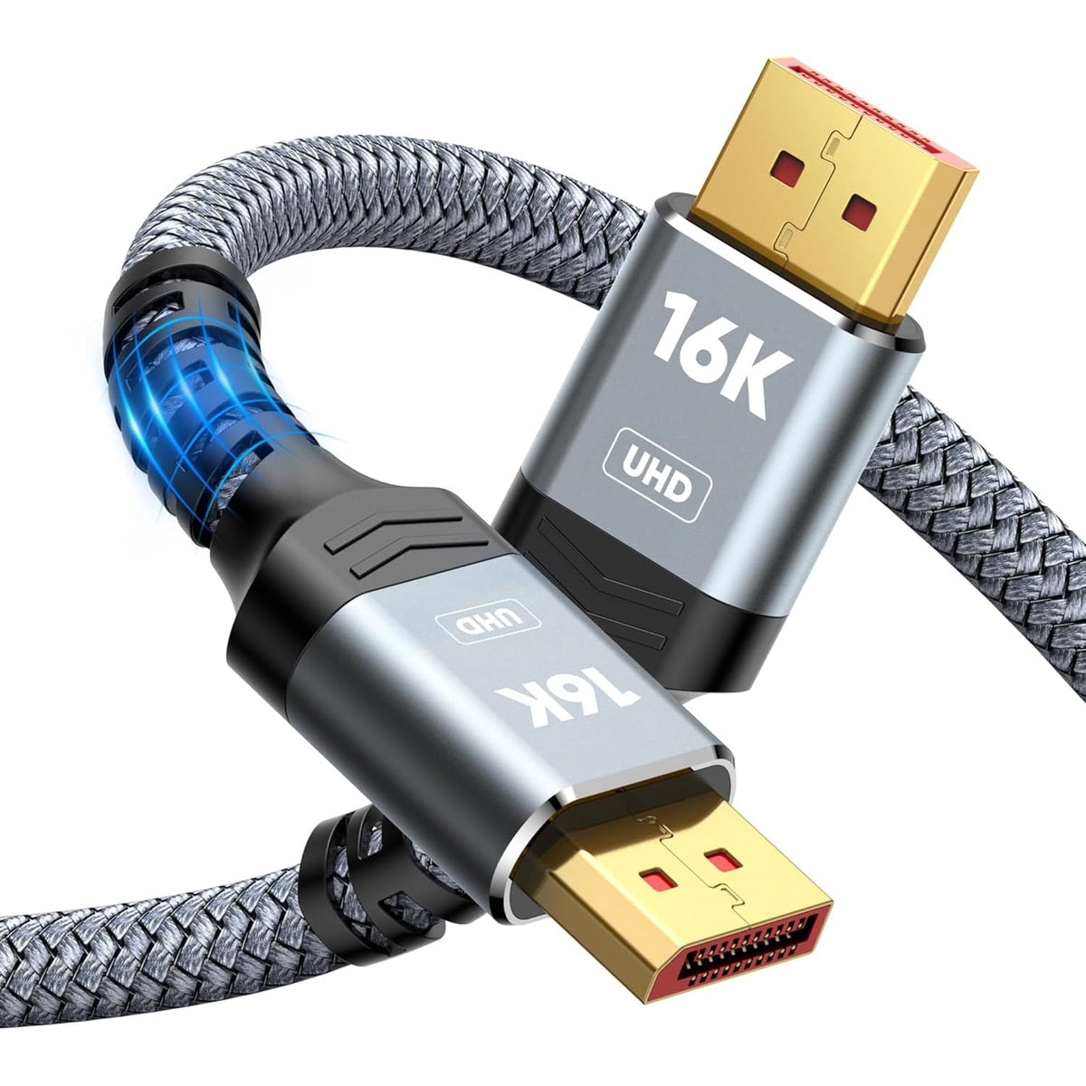Displayport Cable 2.1, 16K DP 2.0 Cable [16K@60Hz, 8K@120Hz, 4K@240Hz 165Hz 144Hz] Support 54Gbps,Compatible With HDCP DSC 1.2a, HDR10 FreeSync G-Sync,3090 Graphics PC 3.3FT/6.6FT/10FT/16FT