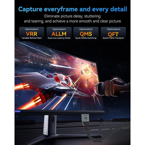 16K 8K HDMI Cable 96Gbps 3.3FT/6.6FT/10 FT Ultra High Speed HDMI 2.2 Cable 16K@60Hz 8K@120Hz 4K@480Hz HDCP 2.2&2.3, Dynamic HDR, eARC,DTS:X, Compatible with Roku TV/HDTV/PS5/Blu-ray/Projector