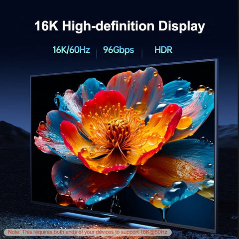 16K HDMI 2.2 Cable 96Gbps Ultra High Speed 8K120Hz 4K480Hz HDMI Cord HDCP 2.3 HDR10 Compatible With PS5/Xbox Series X|S/Roku TV/Gaming 3.3FT/6.6FT/10FT