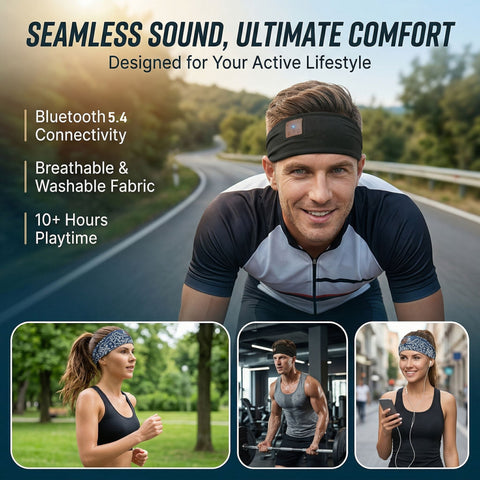 2-Pack Sleeping Headphones Bluetooth 5.4 Headband Headband Headphones with Ultra-Thin Speakers, Headsets Headband for Side Sleepers Running Insomniac Travel Meditation