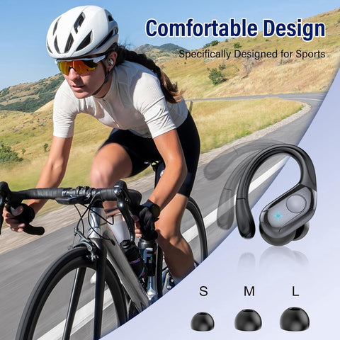 Wireless Earbuds Bluetooth 5.4 Headphones 75H Playtime Stereo Deep Bass Sports Ear Buds with Earhooks, LED Display Bluetooth Earbuds with 4 ENC Mic IP7 Waterproof Earphone for Workout/Running