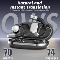 Language Translation Wireless Earbuds Bluetooth5.4 3in1 AI Translator Earphones with 134 Language Real-Time Translation Device Headphone 60h Long Life HiFi Sound, fit iOS Android for Travel Learning