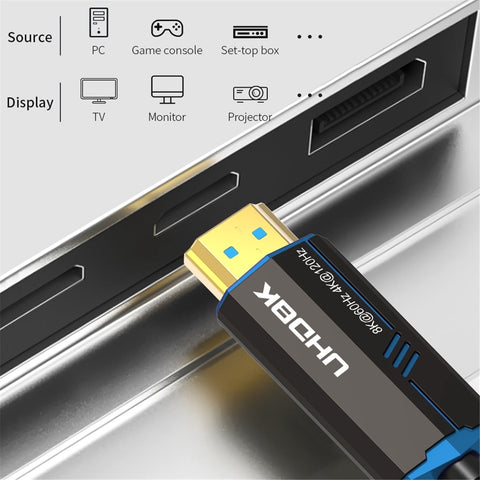 8K 60Hz HDMI 2.1 Fiber Optical Cable 4K 120Hz 2.0 Ultra High Speed 48Gbps HDR eARC 3D HDCP 3FT/6.6FT/10FT/16FT Compatible With TV,PC,Monitor,Projector RTX 3080/3090, Xbox Series X, PS5 etc