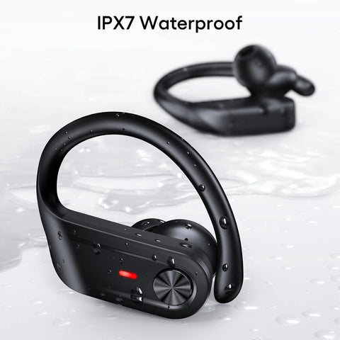 Bluetooth 5.4 Headphones Wireless Earbuds 80Hrs Playtime IPX7 Waterproof Digital Display Sport Ear Buds with Earhook Mic in-Ear Earphones Stereo Sound Earbud for Workout Running Exercise Gym